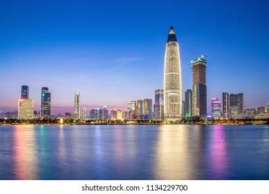 Shenzhen City Skyline Night Scenery Stock Photo 1134229697 | Shutterstock