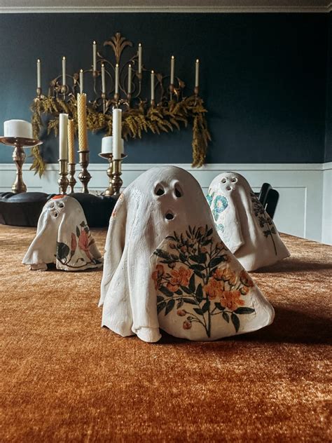 Diy Floral Clay Ghosts Easy Affordable Halloween Craft