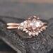 Pearl Morganite Engagement Ring Set Rose Gold Oval Morganite Etsy