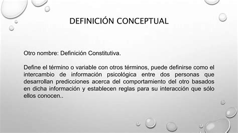 Definición Conceptual Y Operacional De Las Variables