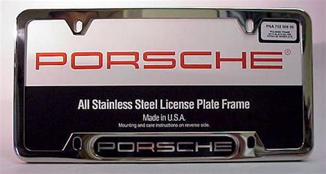 Porsche Stainless Steel License Plate Frame Genuine Porsche Pna