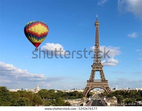 Eiffel Tower Hot Air Balloon Stock Photo Edit Now