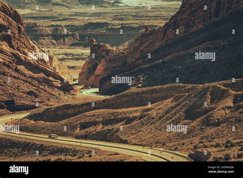 Scenic Utah Interstate 70 Highway. Sandstone Rock Formations Scenery ...