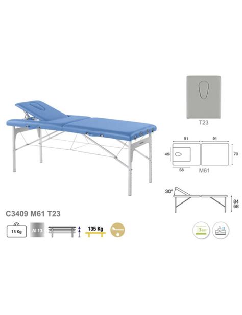 Table Pliante Fixe 2 Plans Avec Tétière Ecopostural