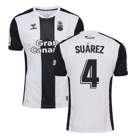 Álex Suárez 4 UD Las Palmas 2022 23 Away Jersey Black White Ou Gold