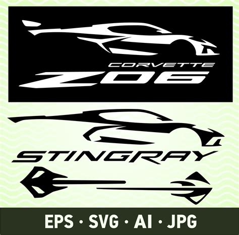 Chevrolet Corvette C8 Z06 Stingray Silhouettes Svg Bundle Etsy