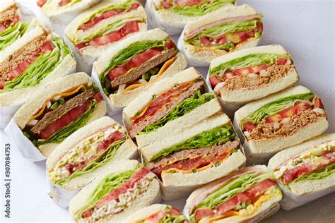 Various take out sandwich cross section Stock Photo | Adobe Stock