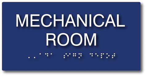 Mechanical Room Signs - ADA Compliant Braille Mechanical Room Sign ...