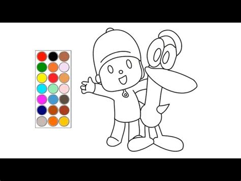 Como Dibujar Y Colorear A Pocoyo Y Su Amigo Pato Dibujos Para Ni Os