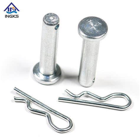 Metric System Carbon Steel Flat Head Clevis Pin With Hole At End