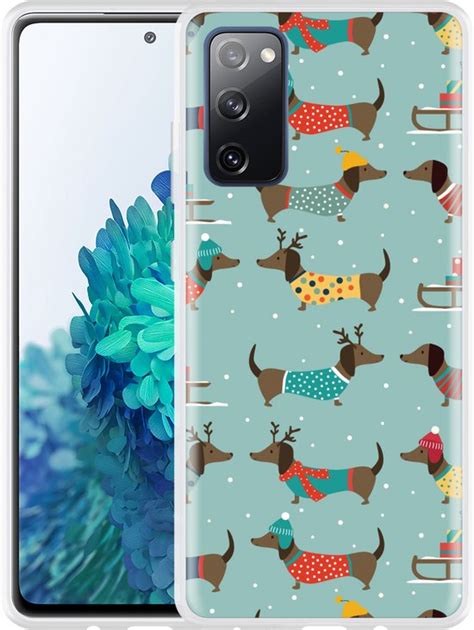 Cazy Hoesje Geschikt Voor Samsung Galaxy S20 FE Winterse Teckels Bol