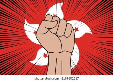 Human Fist Clenched Symbol On Flag Stock Vector Royalty Free