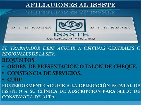 POR LA EDUCACIÓN AL SERVICIO DEL PUEBLO AFILIACIONES ISSSTE