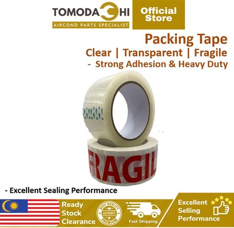 TOMODACHI Packing Tape OPP Fragile Yellow Brown Selotape Cellophane