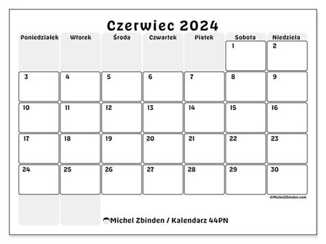 Kalendarz Czerwiec Do Druku Pn Michel Zbinden Pl