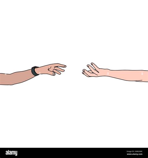 Illustration of the hands of two people reaching out to each other ...