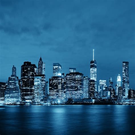 Free Photo | Manhattan Downtown architecture night view