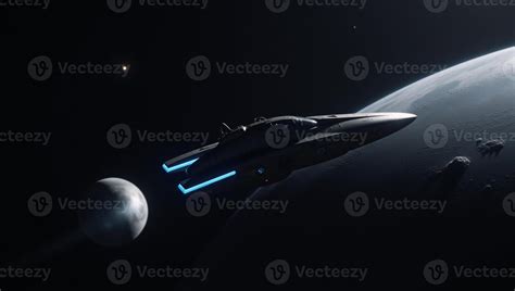 Rabbit spaceship navigates through dark cosmos toward the moon 51237963