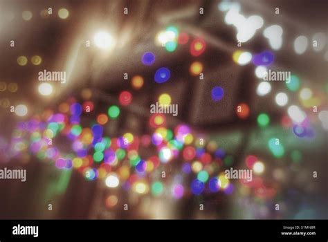 Downtown Christmas lights background with bokeh effect Stock Photo - Alamy