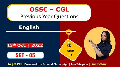 OSSC CGL English Previous Year Question Discussion Ossc Syllabus