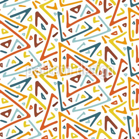 Bright Tribal Overlay Triangles Seamless Vector Pattern Design