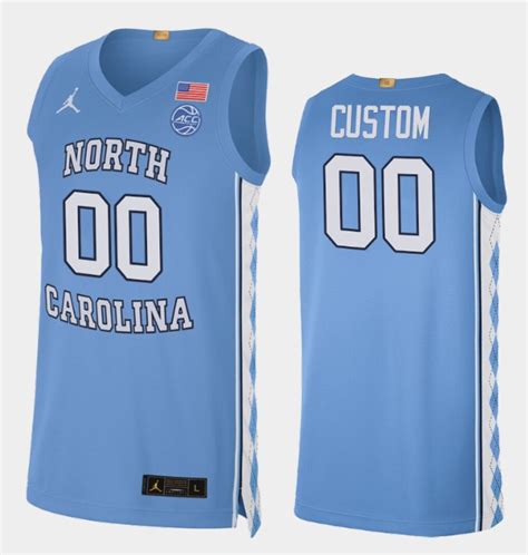 custom north carolina jersey   number tar heels college