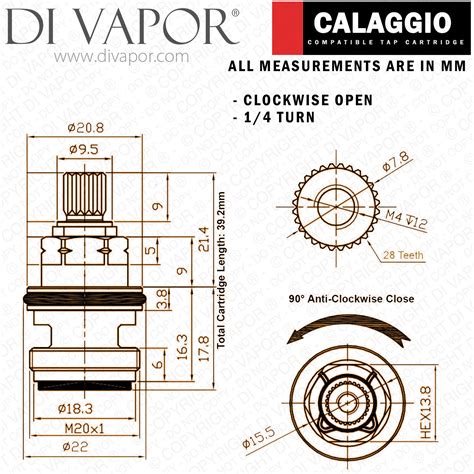 Lamona Callagio TAP Hot Tap Cartridge Compatible Spare Howdens LMTAP