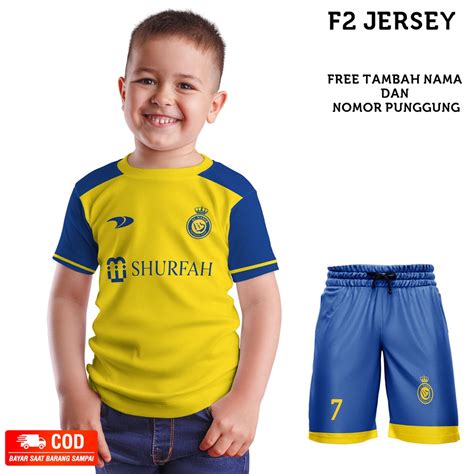 Jual Baju Kaos Jersey Anak Al Nassr Ronaldo 7 Home 2023 Sepak Bola Printing Shopee Indonesia