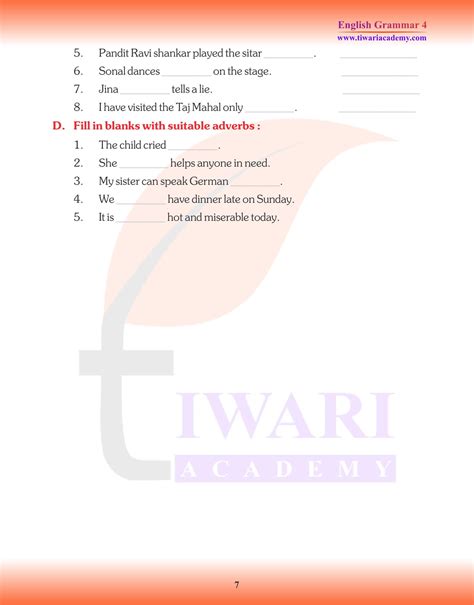 CBSE NCERT Class 4 English Grammar Chapter 12 Adverb and its Kinds.