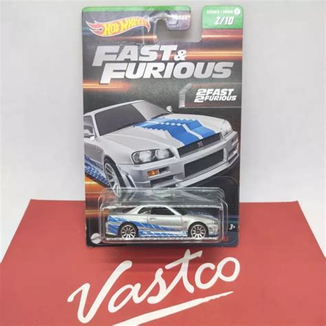 HOT WHEELS 2 Fast 2 Furious Nissan Skyline GT R BNR34 R34 2 10 Série 2 HNT02 EUR 33 40