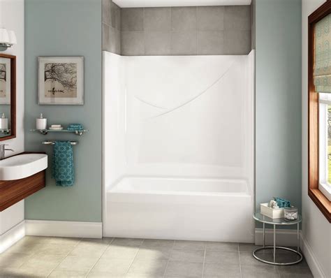 OPTS 6032 AcrylX Alcove Left Hand Drain One Piece Tub Shower In White