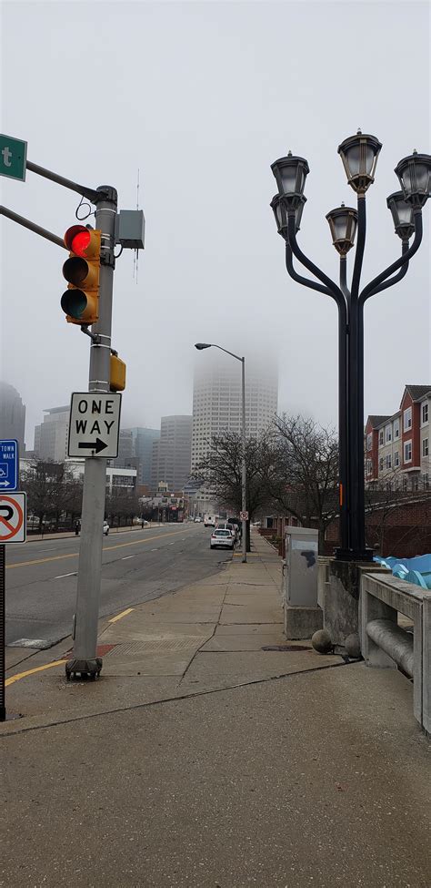 A foggy day in Indy! Salesforce is completely gone! : r/indianapolis