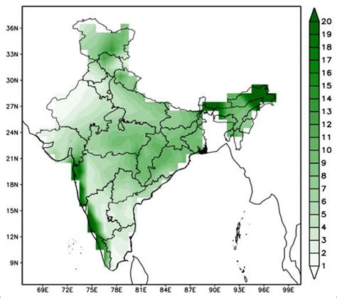 Climatological Distribution Of The Mean Summer Monsoon Jjas Rainfall