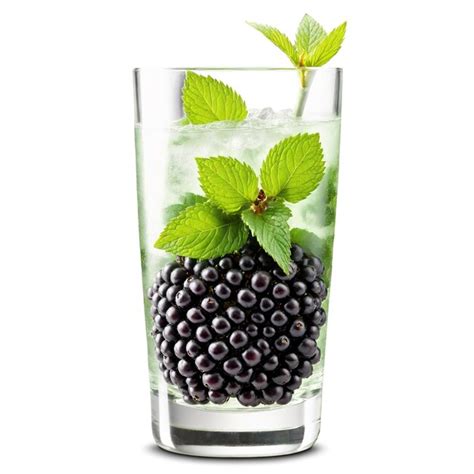 Premium Photo Blackberry Mint Spritzer In A Clear Highball Glass