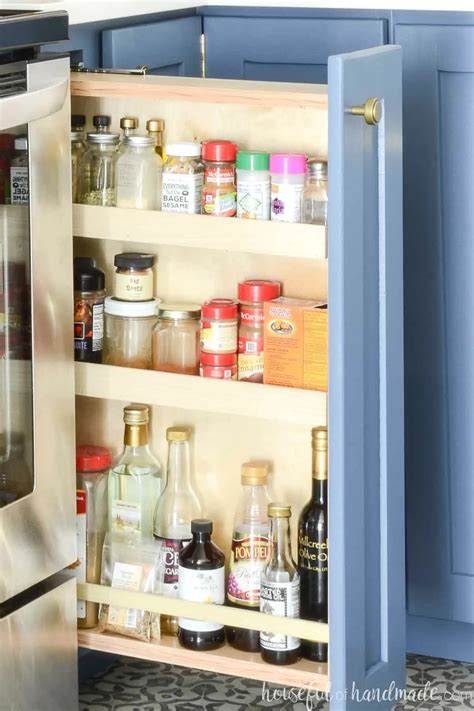 How To Build A Pull Out Spice Rack Cabinet Houseful Of Handmade