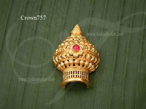 Kireedam For Hindu Half Crown Gold Plated Crown Mukut 18 Inches