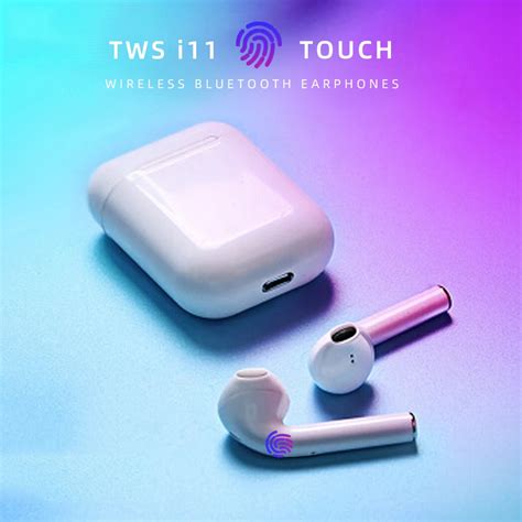 Tws I11 Touch Control Wireless Earphones Bluetooth 50 Headset Wireless With Mic Hd Call Earhook