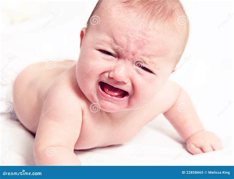 Crying Baby On White Stock Image Image Of Distressed