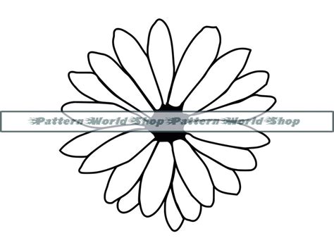 Daisy Outline SVG Daisy SVG Flower SVG Daisy Clipart Daisy | Etsy