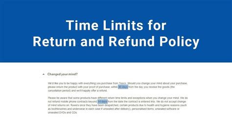 Time Limits For Return Refund Policy TermsFeed