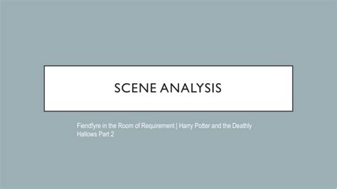 Scene Analysis - Film Studies