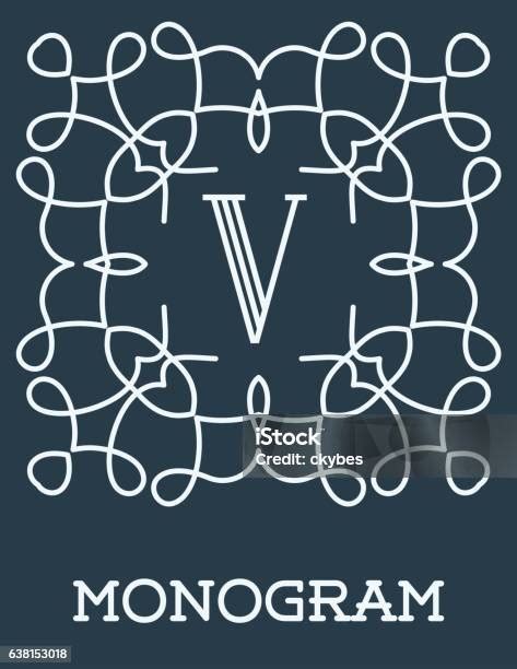 Monogram Design Template With Letter Vector Illustration Premium