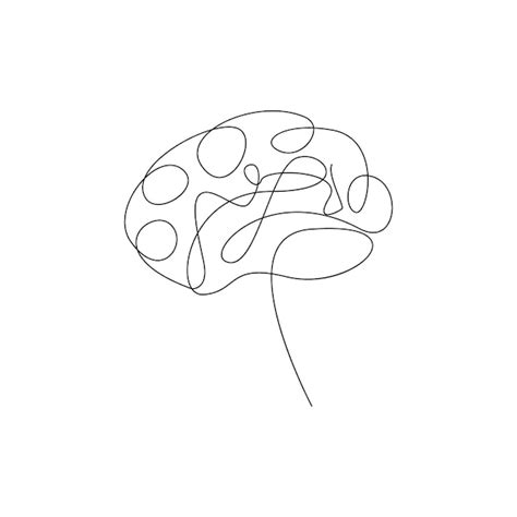 Premium Vector Vector Continuous Line Drawing Of A Human Brain For Medical Design On White