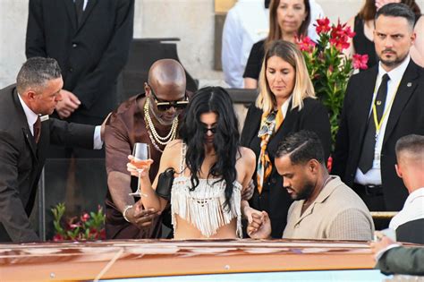 Kylie Jenner Braless Fringe Top Venice Yacht Arrival Hot Celebs Home