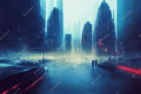 Premium AI Image | Futuristic cyberpunk city, digital art