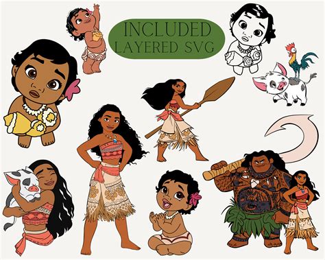 Moana Png Clipart Bundle Moana Birthday Pngbaby Moana Etsy Uk