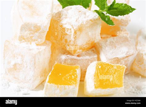 Greek Loukoumi Turkish Delight With Delicious Mastic Flavor Stock