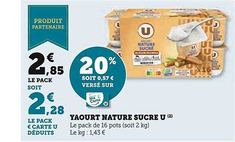 Promo Yaourt Nature Sucré U chez U Express iCatalogue fr