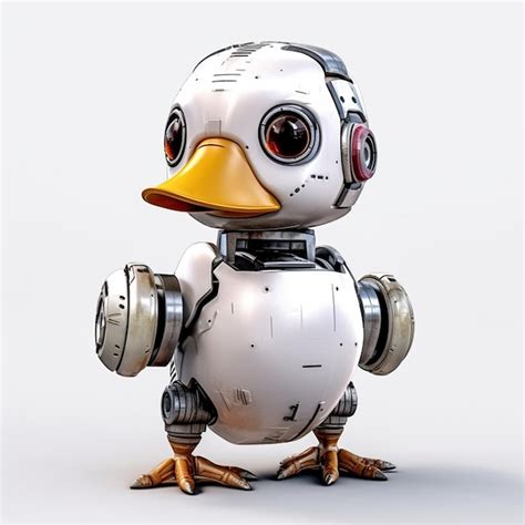 Premium Ai Image A Duck With A Head That Says Robot On It