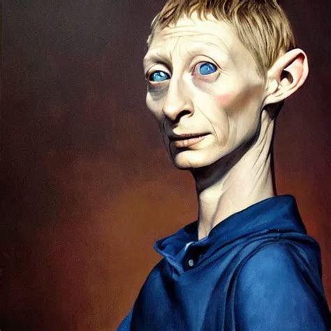 Ultra Realistic Portrait Painting Of Tilda Swinton As Stable